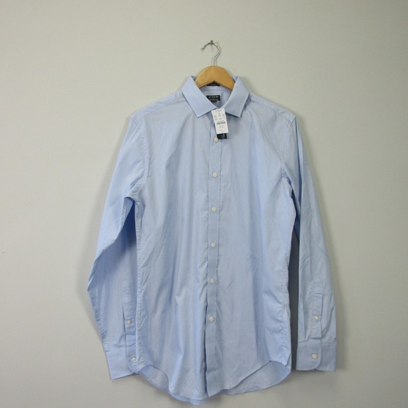 J. Crew Performance Dress Shirt Men M Blue Cotton Slim Fit Casual Work 214 - Picture 1 of 9